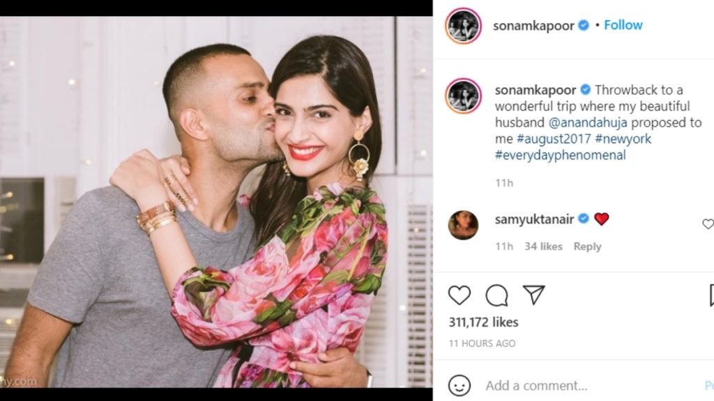 Sonam Kapoor Reminisces The Trip Anand Ahuja Proposal In New York
