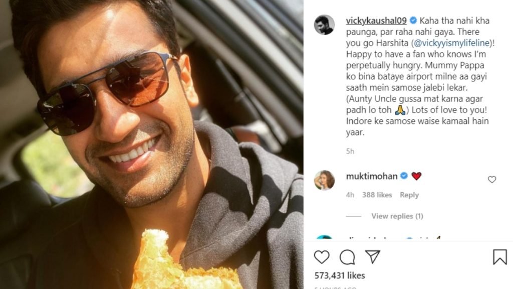 Vicky Kaushal sends love to fan for bringing him 'Samosa and Jalebi' at airport